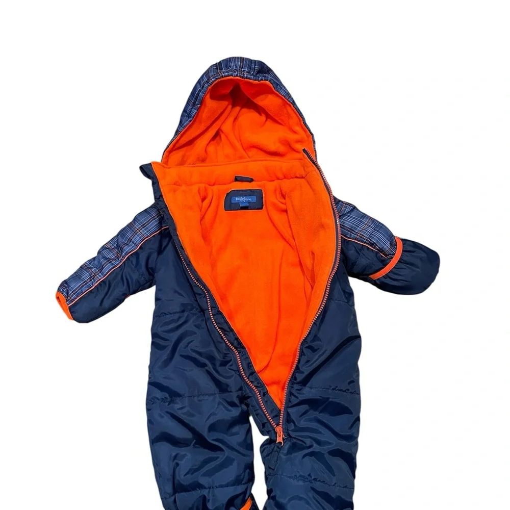 Baby Xtreme Navy and‎ Plaid Snowsuit Zip Up 12M
